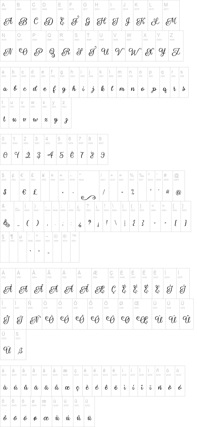 Halloween Sparkle 字体字形表