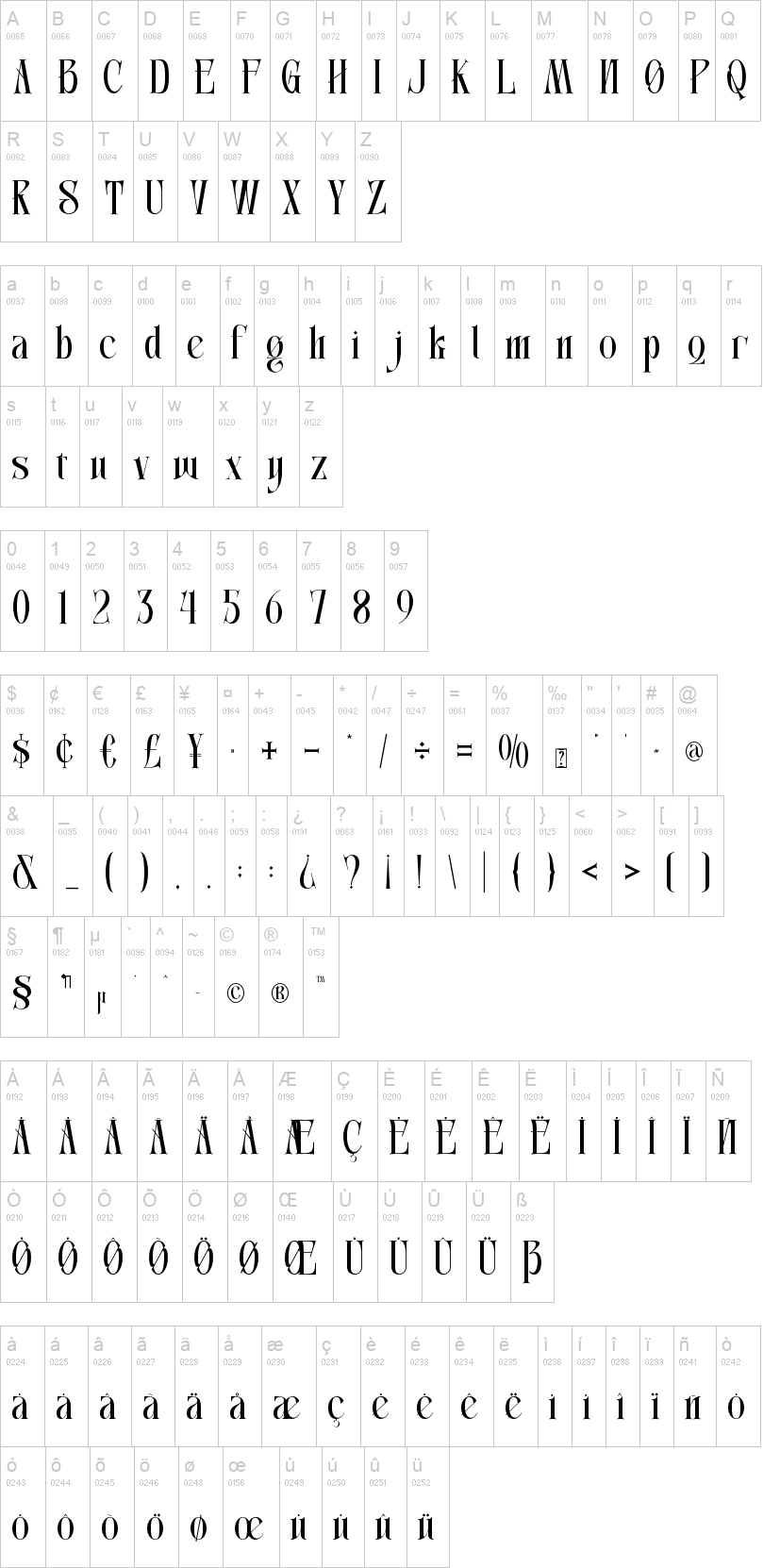 Christmas Fecsival 字体字形表