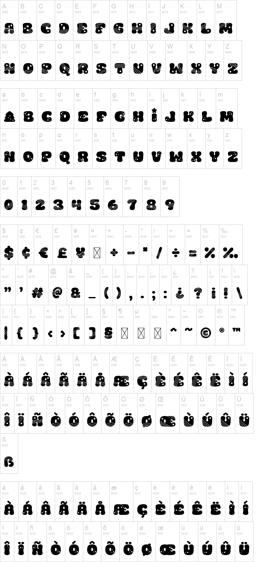 Christmas Grooves 字体字形表