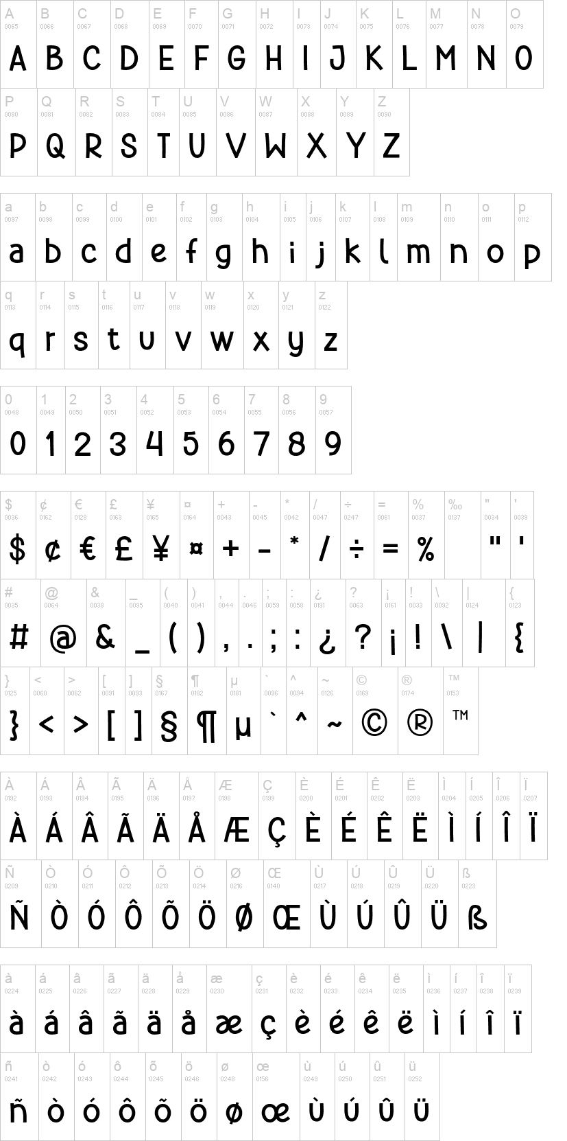 Ningst Lovely Teacher 字体字形表