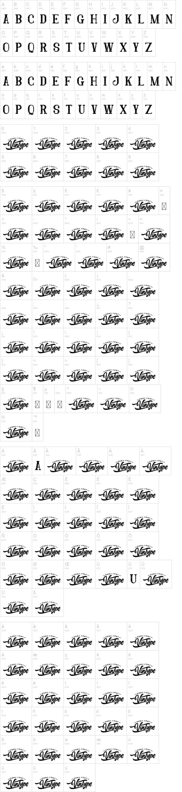 Jimmy Chalk 字体字形表