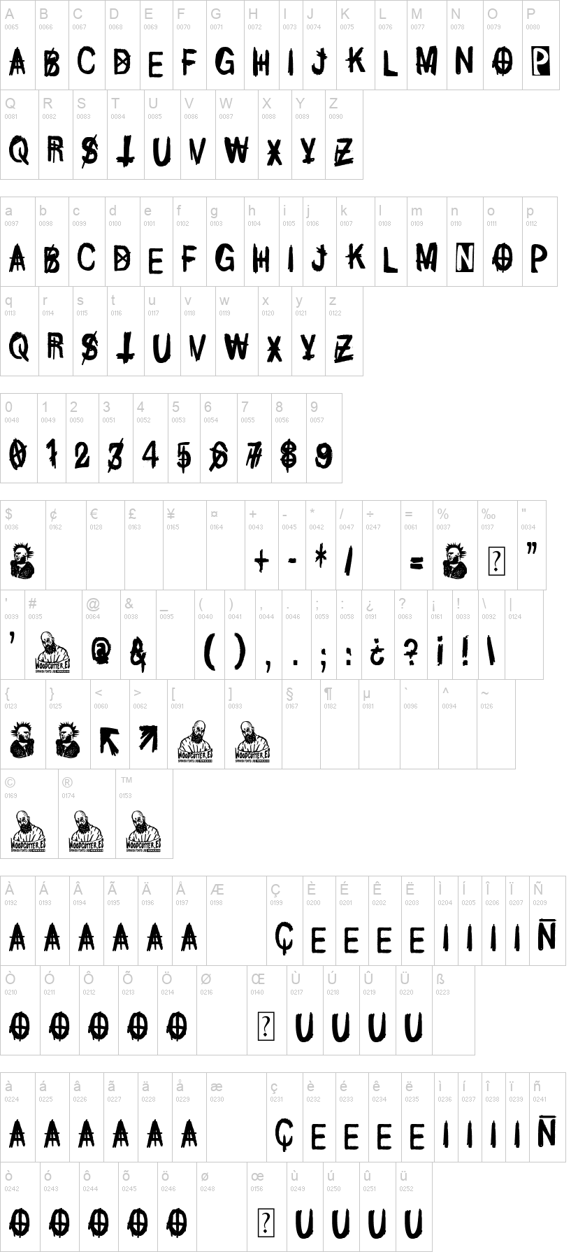 More Punk Than You 字体字形表