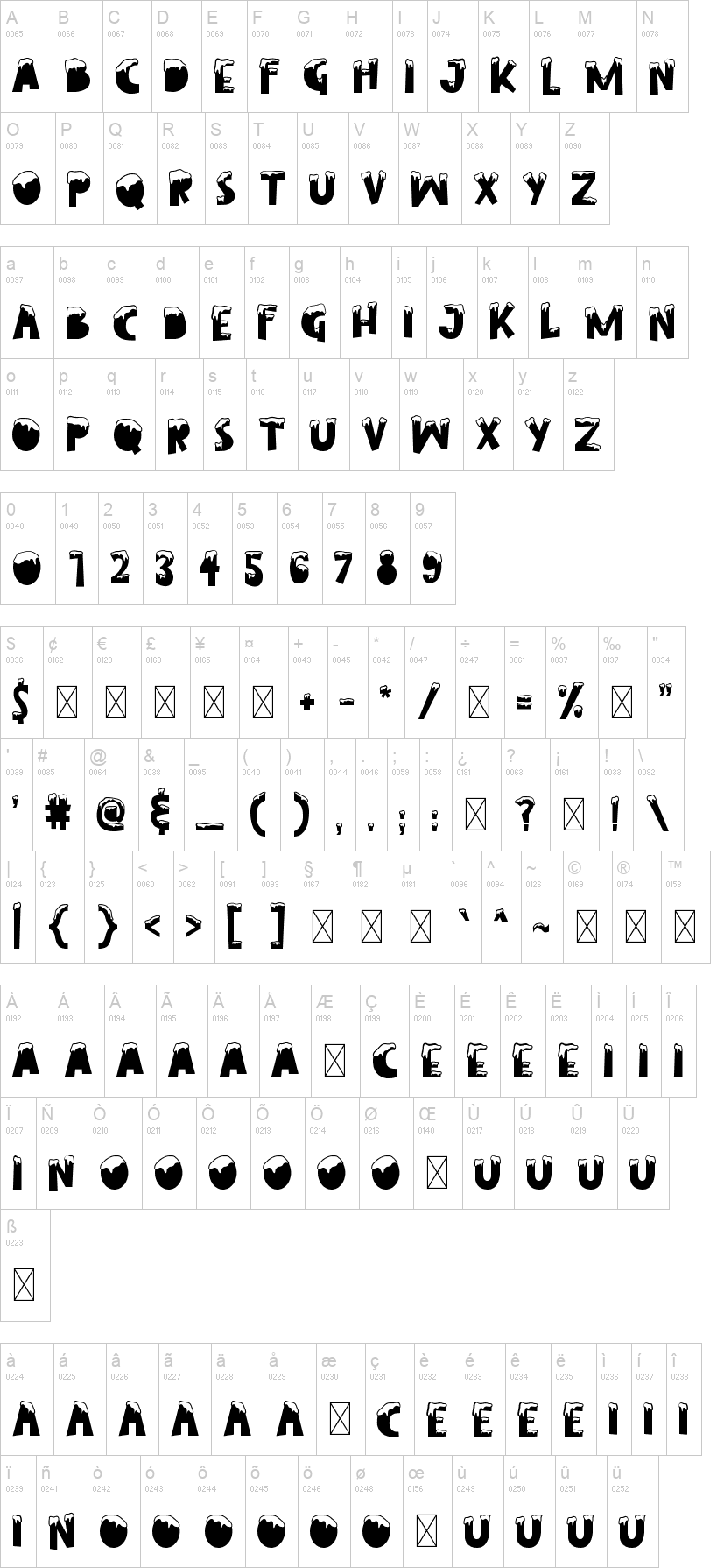 Ice Season 字体字形表