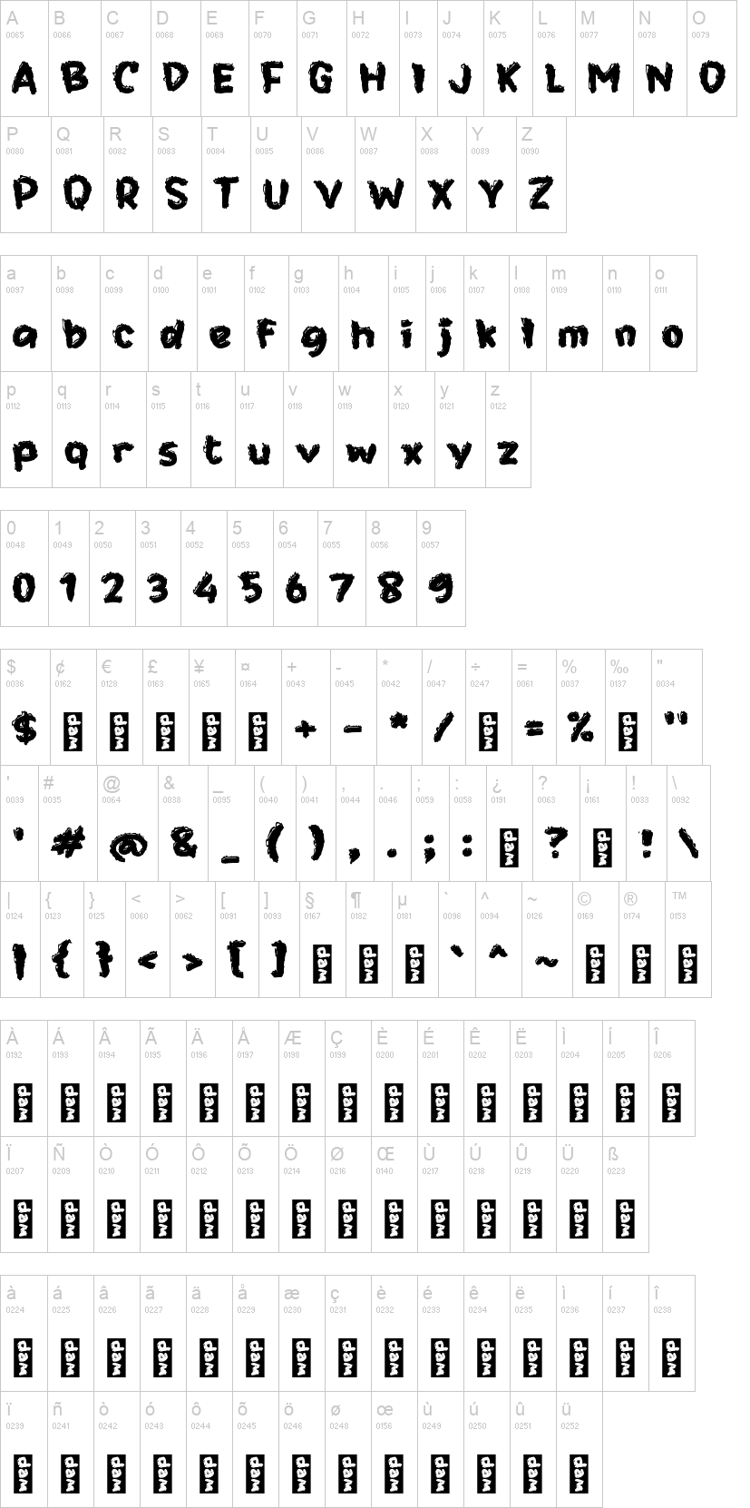 L Lemon Fire 字体字形表
