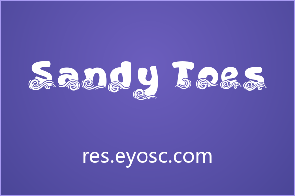 带着海浪装饰的趣味字体 Sandy Toes