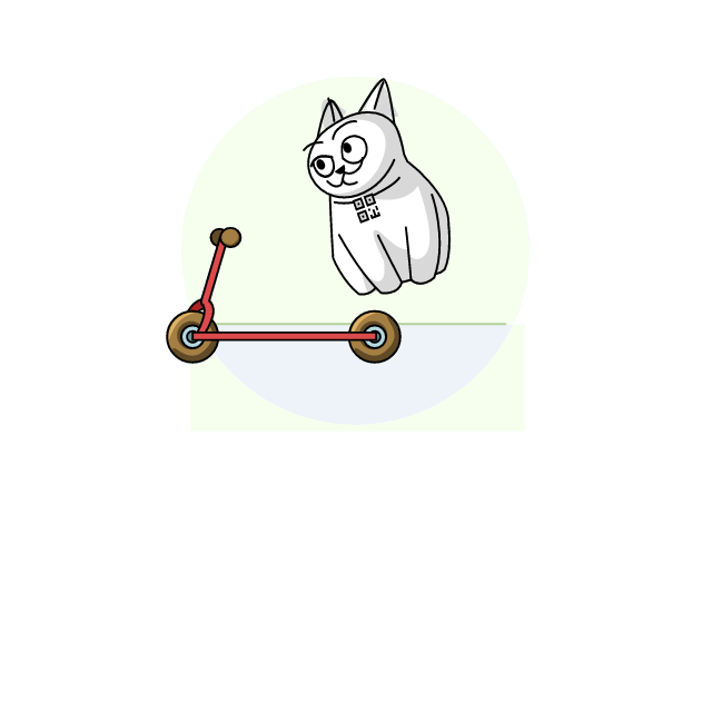 简约猫咪滑板车，灵动品牌动效