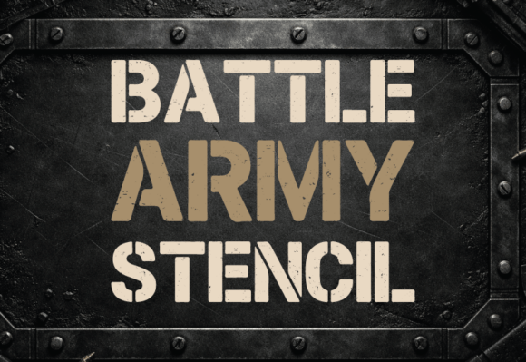 Battle Army Stencil：粗犷游戏UI字体
