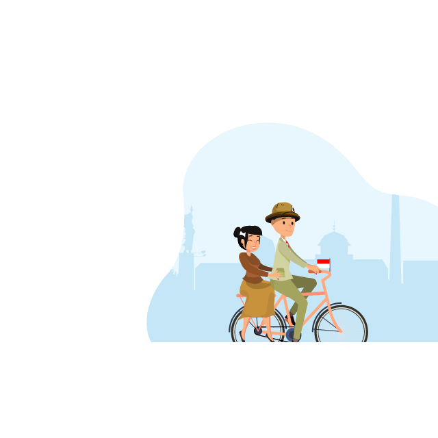 做节日庆典活动的产品看看这款骑行插画动效