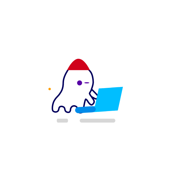敲击键盘的可爱幽灵App开屏动效