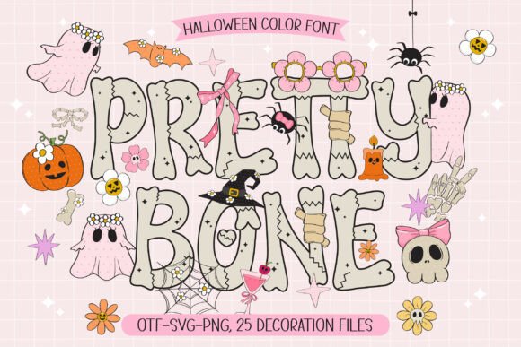 万圣节社交媒体海报还缺少女感？试试 Pretty Bone