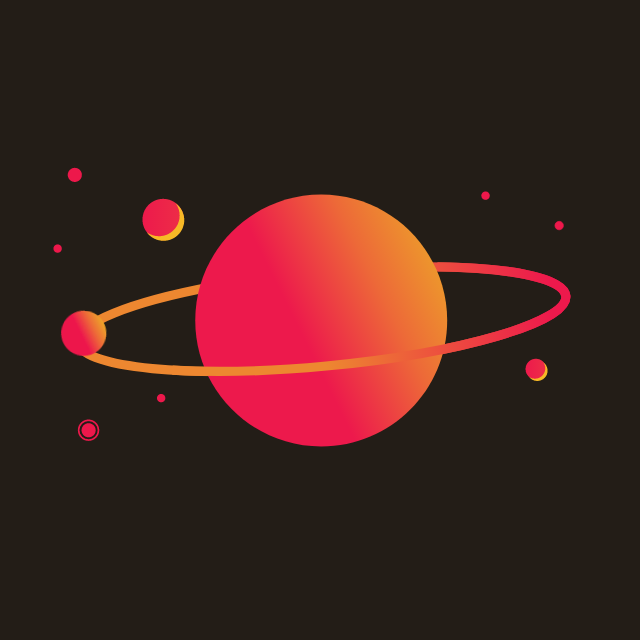轨道环绕的宇宙空间数据动效