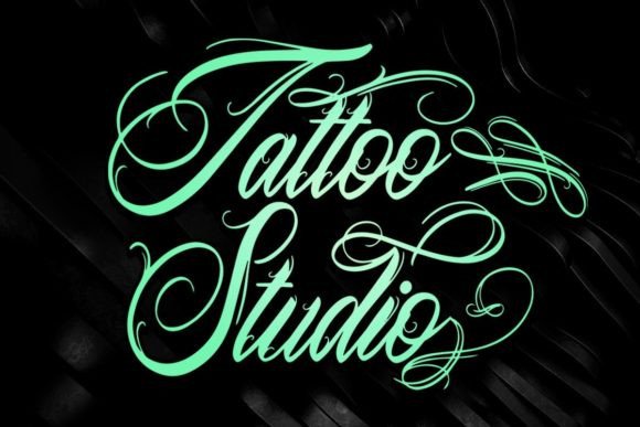 Tattoo Studio 夸张连笔能瞬间抓住海报标题视觉焦点
