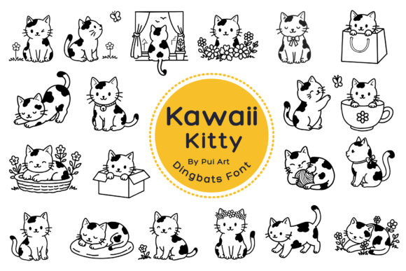 宠物杂志排版缺灵气，Kawaii Kitty Doodle 来点睛