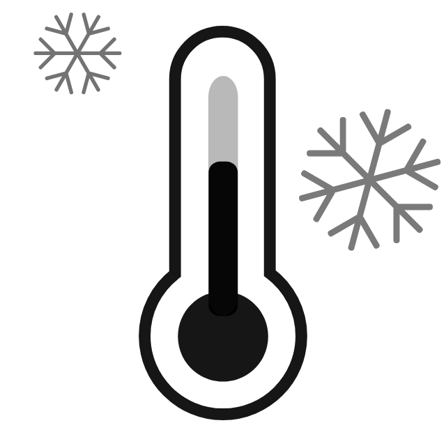 黑色液面下降与雪花飘落的冷却动效