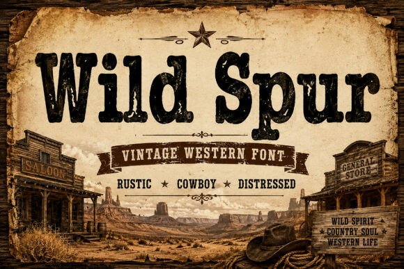 做西部风网页标题的设计师该看看Wild Spur