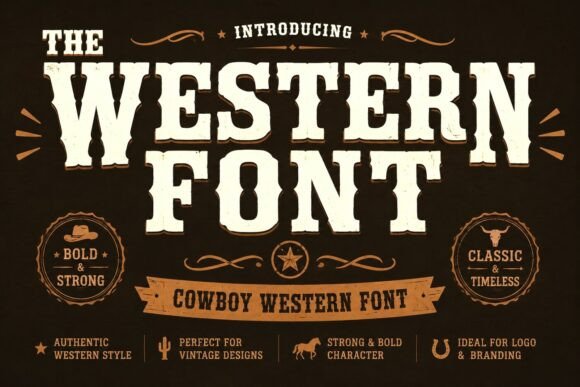 货架上的粗犷西部包装正用The Western
