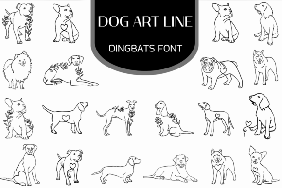 极简单线犬类符号体 Dog Art Line 网页标题