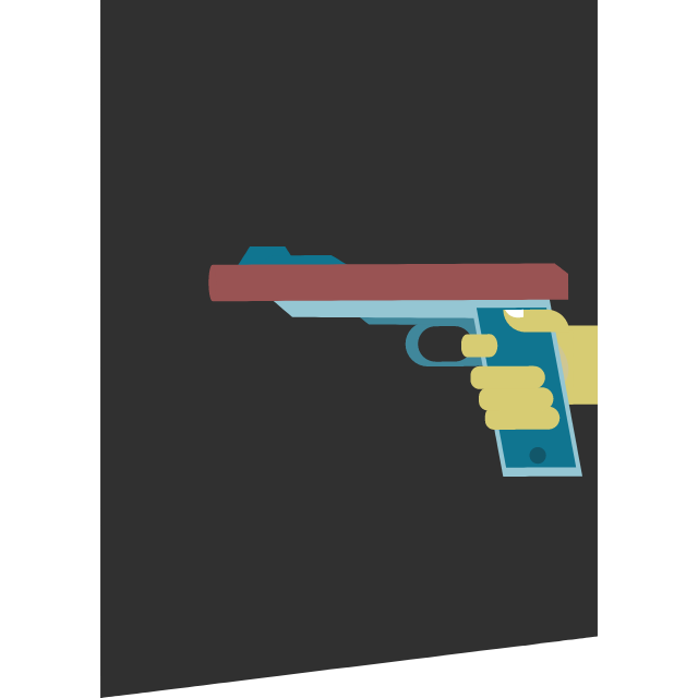 卡通手枪射击的趣味按钮反馈动效