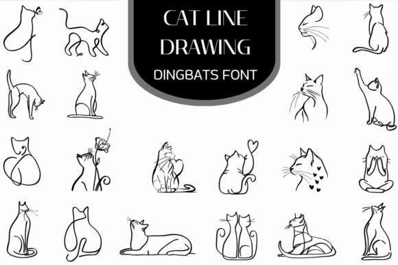 Cat Line Drawing 的单线猫咪点亮社交主视觉