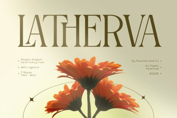 衬线末端带着克制弧度的 Latherva 让社媒视觉更高级