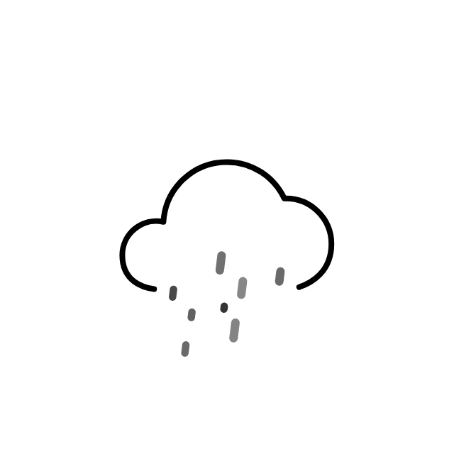 循环落雨的极简线条云朵天气动效