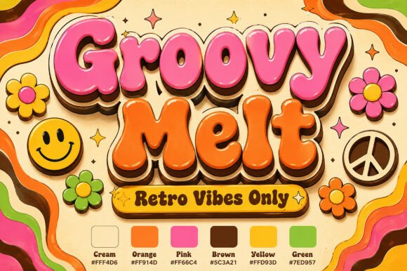 杂志排版用Groovy Melt能瞬间唤醒复古张力