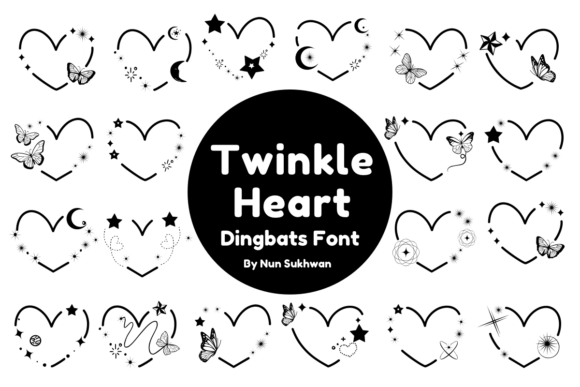 星轨与单线勾勒的心形符号体 Twinkle Heart