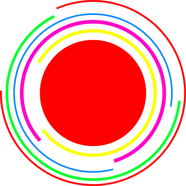 缤纷圆环循环旋转，烘托节日活动氛围
