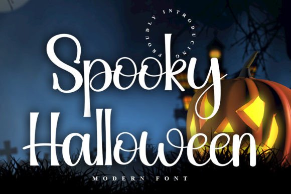 灵动连笔自带复古俏皮感的手写体 Spooky Halloween