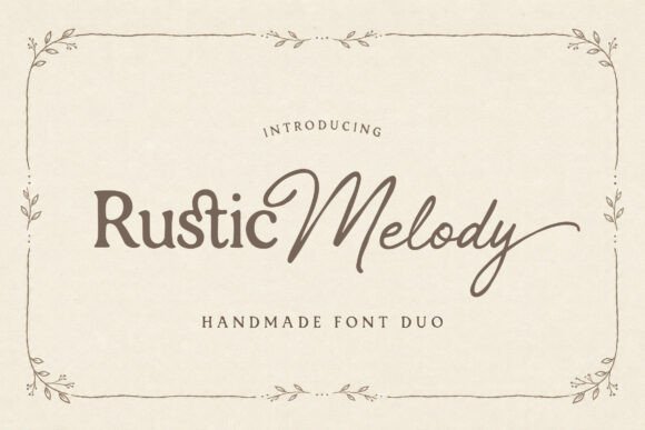 流畅连笔交织优雅衬线的 Rustic Melody 杂志排版