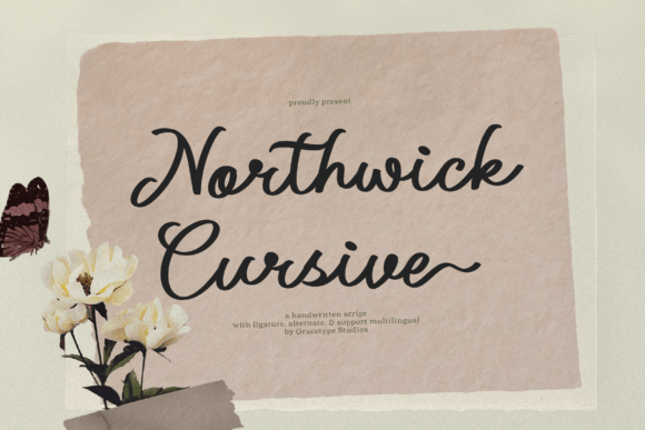 优雅流动的连笔手写 Northwick Cursive
