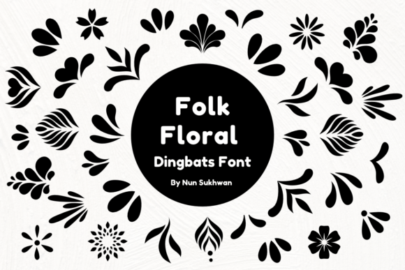Folk Floral Dingbats，手帐里的自然纹样库
