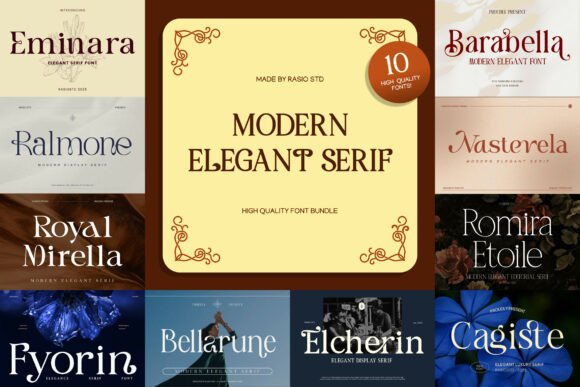 粗细对比强烈的衬线体 Modern Elegant Serif