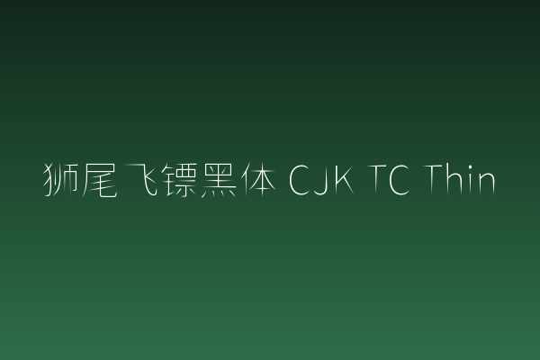 为何「狮尾飞镖黑体 CJK TC Thin」值得细黑体杂志排版关注