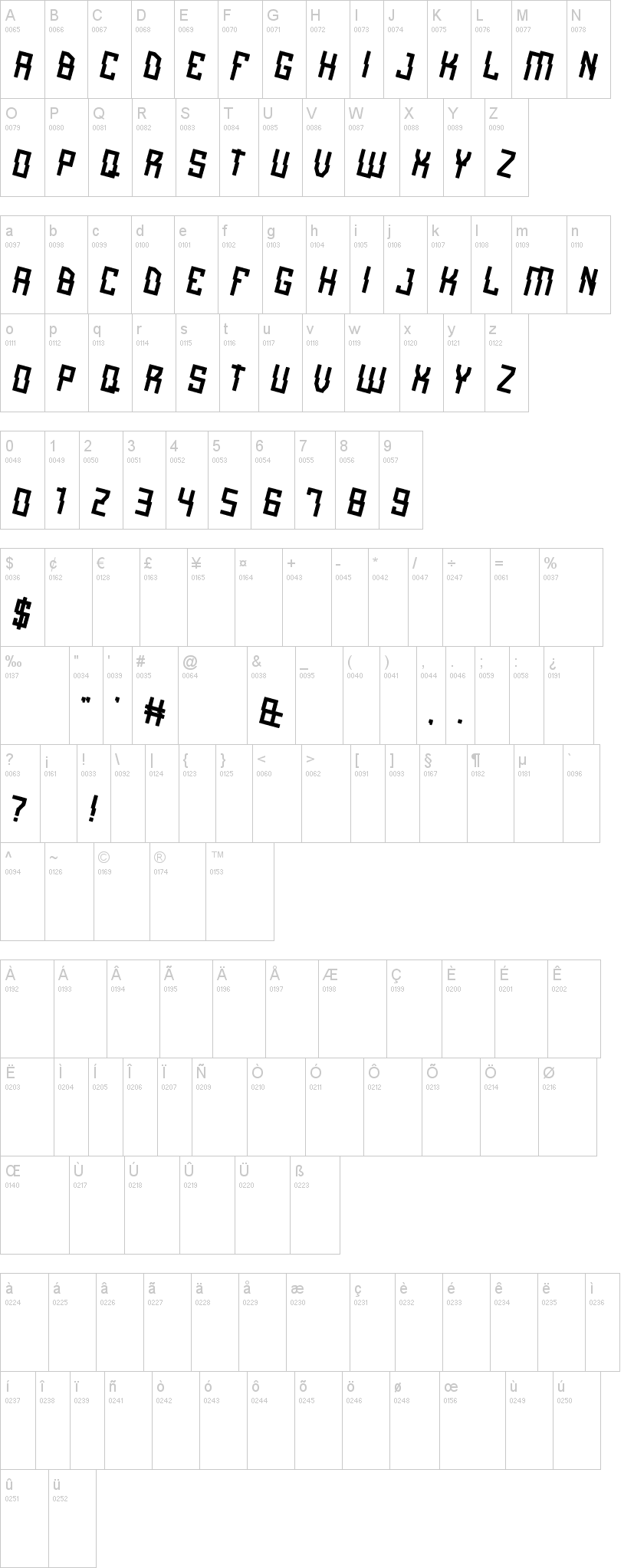 A lot of love 字体字形表
