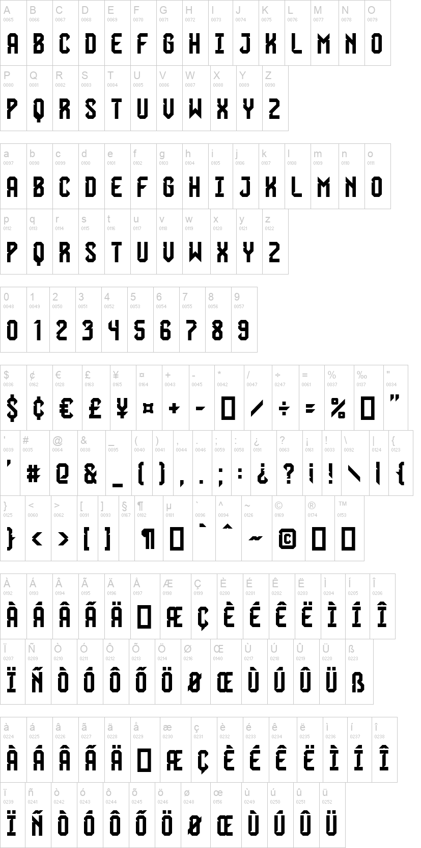 AdiCup Q 2022 字体字形表