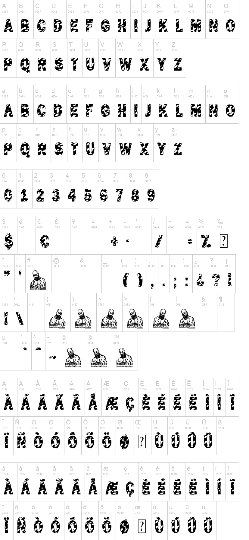 Animal Print 字体字形表