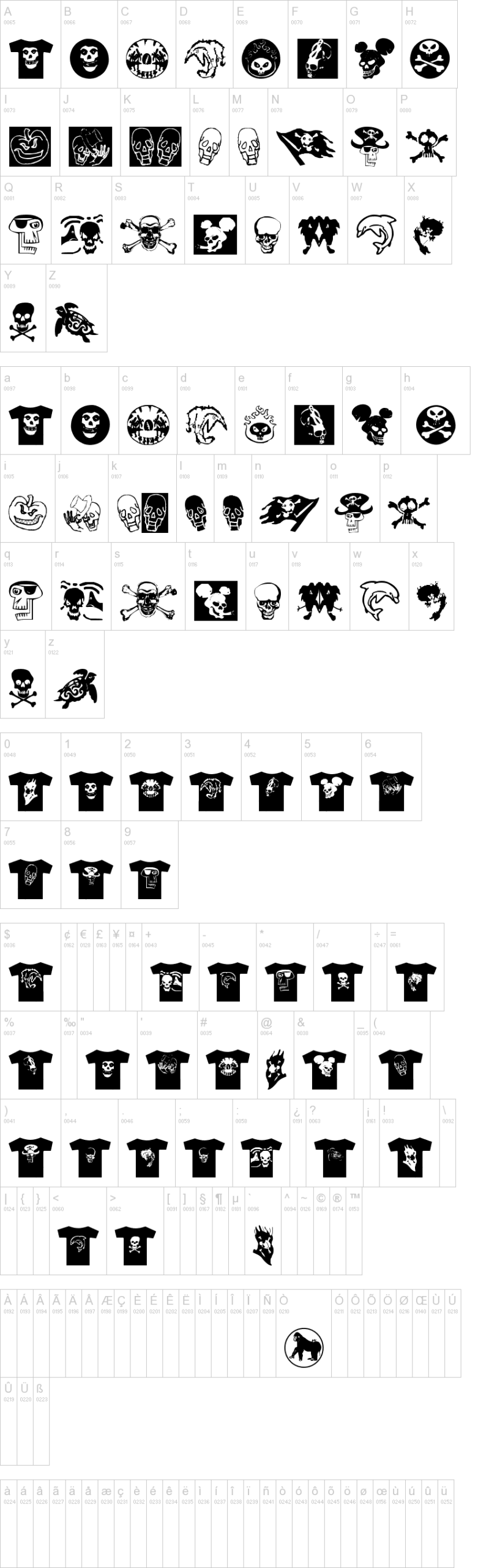 At Last A Tshirt 字体字形表
