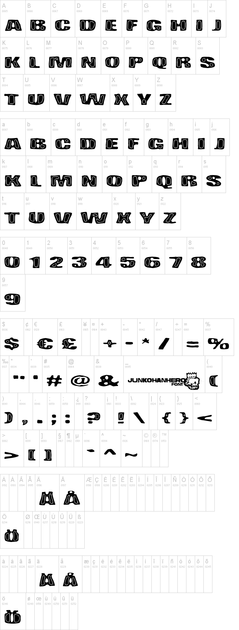 Bad Pizza 字体字形表