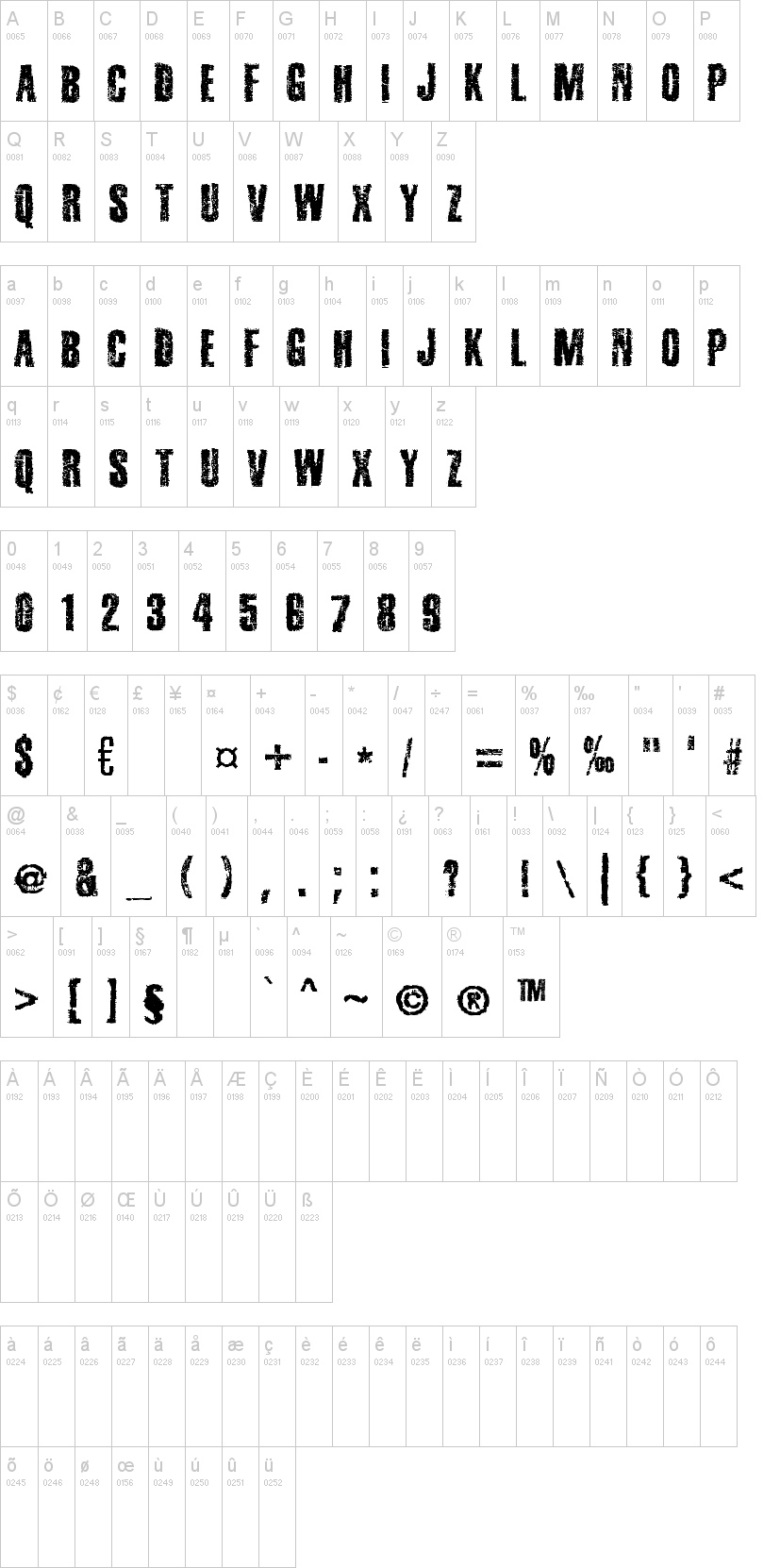 Bad Suabia Swing 字体字形表