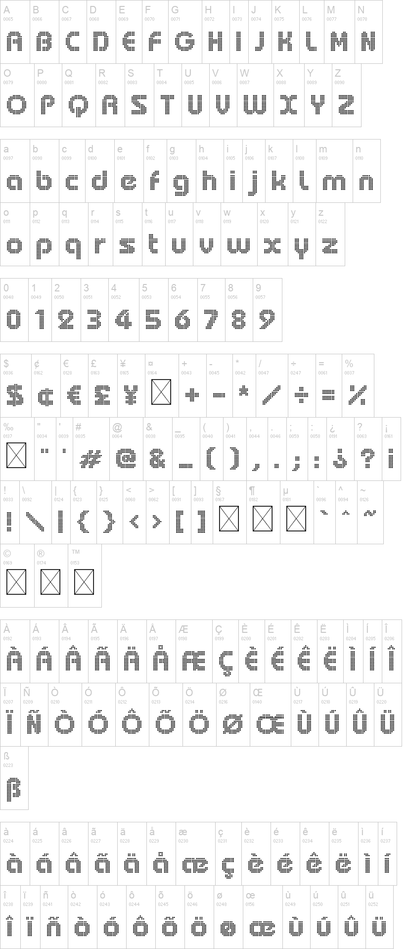 Bauhaus Bernard 1926 字体字形表
