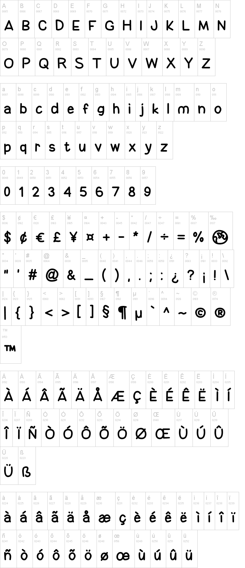 Be Kind To The Earth 字体字形表