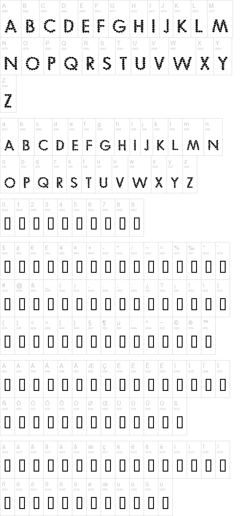 Be My Valentine 字体字形表