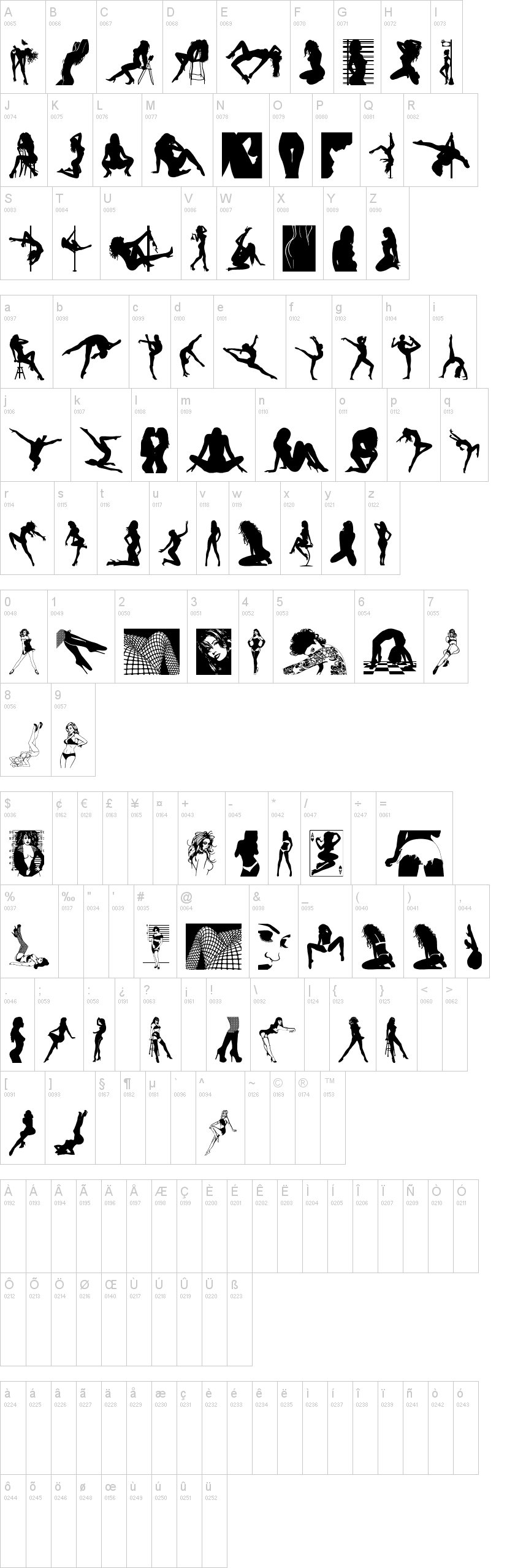 Beauty Marks 字体字形表