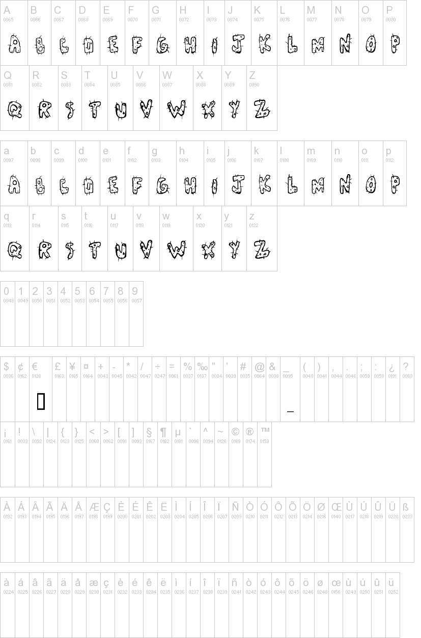 Cactus Love 字体字形表