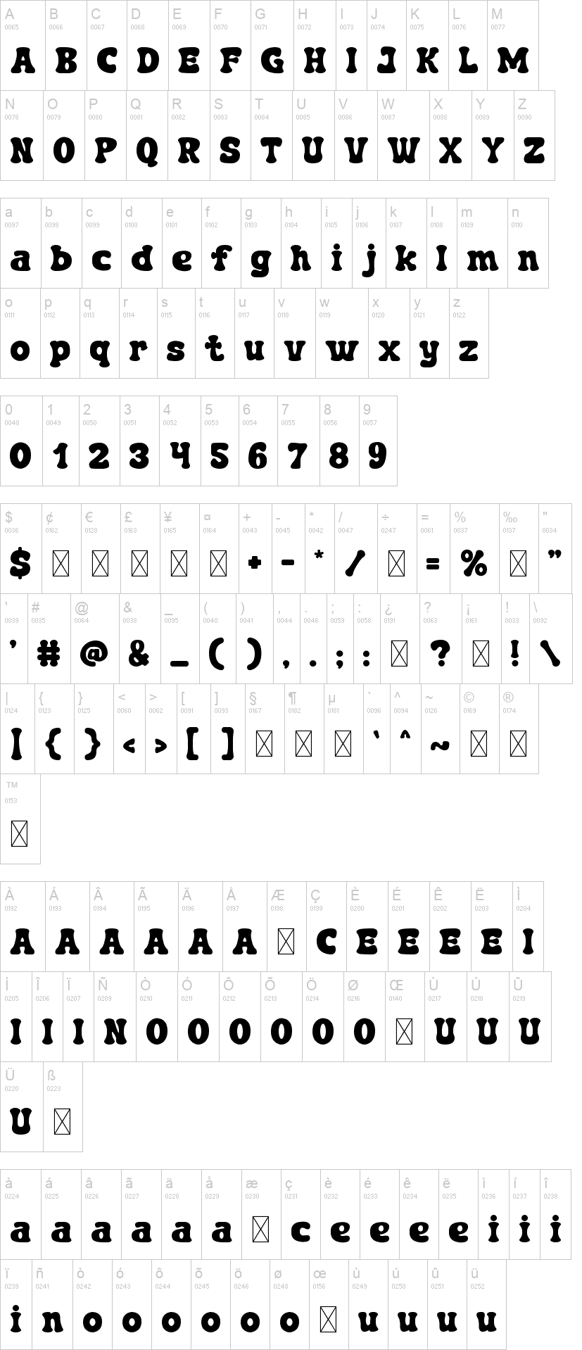 Cactus Town 字体字形表