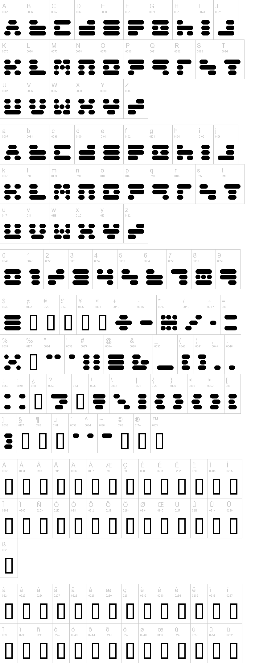 Capsule 3 字体字形表