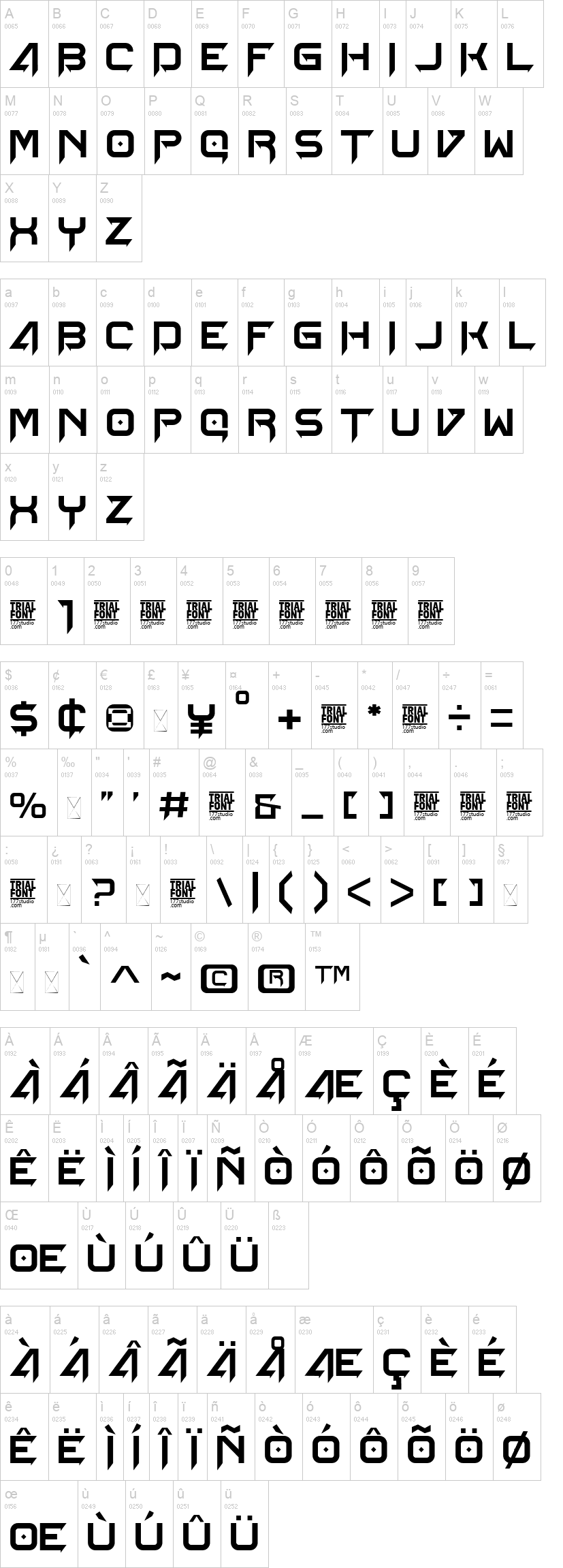 Casual Passion 字体字形表