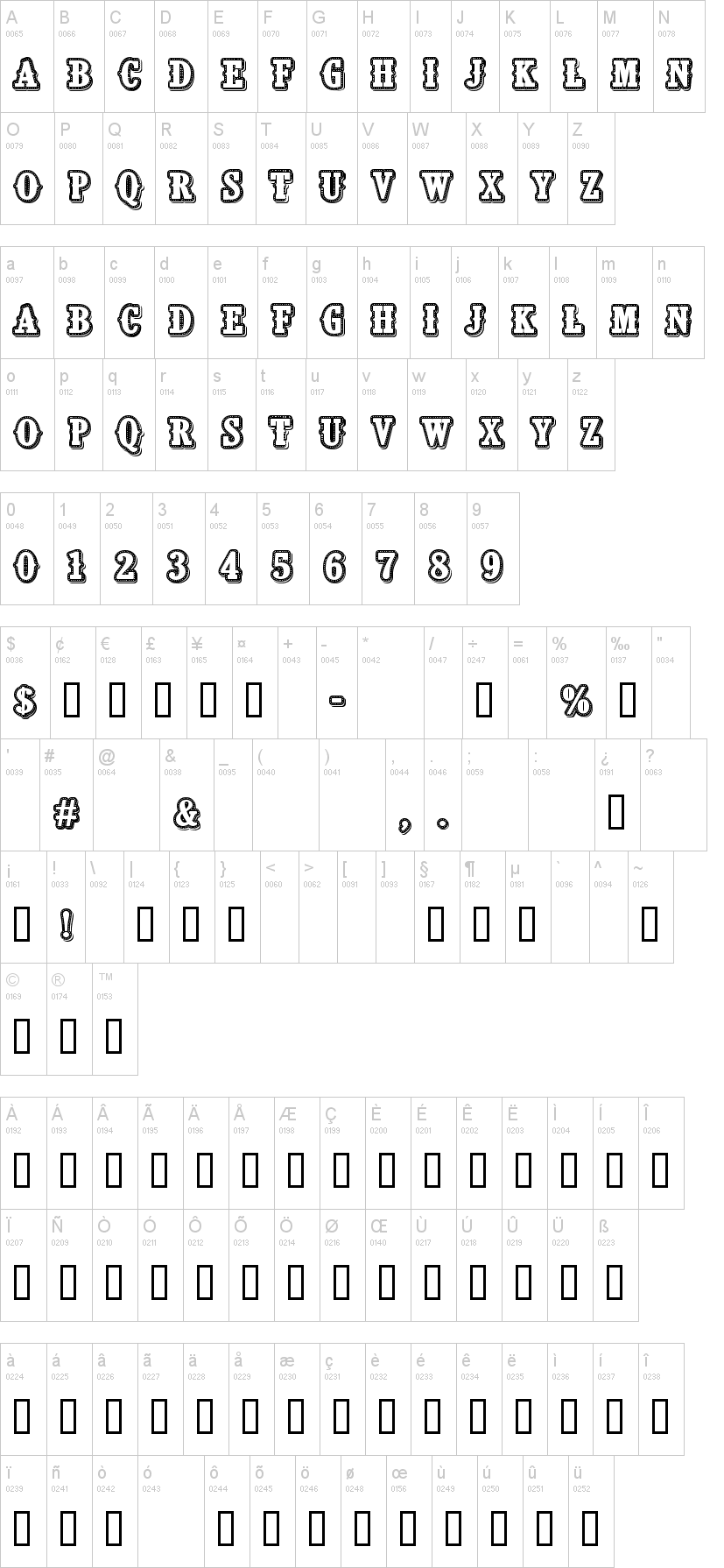 CF Le grand cirque 字体字形表