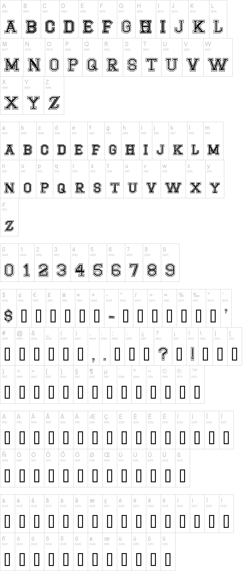 CF Montreal High School 字体字形表
